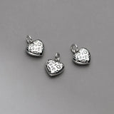 TrustDavis 925 Sterling Silver Heart Love Charm Pendant DIY Jewelry