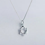 TrustDavis 925 Sterling Silver Hexagram Star Pendant DIY Necklace Accessories