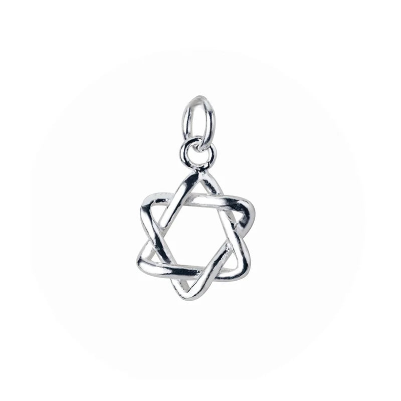 TrustDavis 925 Sterling Silver Hexagram Star Pendant DIY Necklace Accessories