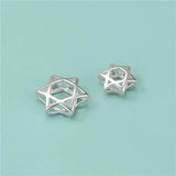 TrustDavis 925 Silver Star Spacer Beads DIY Fit Bracelet Necklace Jewelry