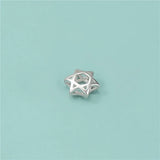 TrustDavis 925 Silver Star Spacer Beads DIY Fit Bracelet Necklace Jewelry