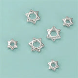 TrustDavis 925 Silver Star Spacer Beads DIY Fit Bracelet Necklace Jewelry