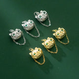 TrustDavis 925 Silver Hip Hop Cat Glasses CZ Charm Pendant
