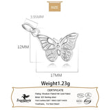 TrustDavis 925 Sterling Silver Butterfly Charm Pendant DIY Fine Jewelry