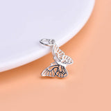 TrustDavis 925 Sterling Silver Butterfly Charm Pendant DIY Fine Jewelry