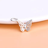TrustDavis 925 Sterling Silver Butterfly Charm Pendant DIY Fine Jewelry