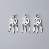 TrustDavis 925 Silver Dream Catcher Feather Tassels Charm Pendant