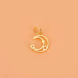TrustDavis 925 Silver Hollow Moon CZ Charm Pendant