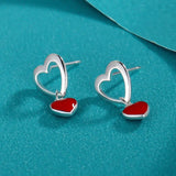 TrustDavis Sterling Silver Heart Love Stud Earrings For Girls