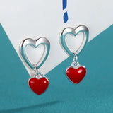 TrustDavis Sterling Silver Heart Love Stud Earrings For Girls