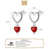 TrustDavis Sterling Silver Heart Love Stud Earrings For Girls