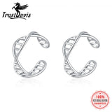TrustDavis 925 Silver Wave Clip Earrings For Women Wedding Party DB146