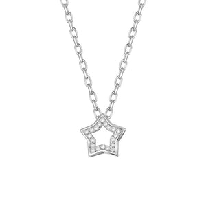 TrustDavis 925 Sterling Silver Star CZ Choker Necklace Wedding Birthday Jewelry