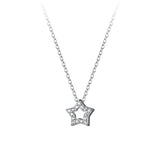 TrustDavis 925 Sterling Silver Star CZ Choker Necklace Wedding Birthday Jewelry