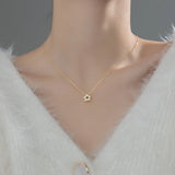 TrustDavis 925 Sterling Silver Star CZ Choker Necklace Wedding Birthday Jewelry