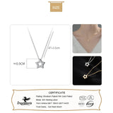 TrustDavis 925 Sterling Silver Star CZ Choker Necklace Wedding Birthday Jewelry