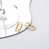 TrustDavis Real 925 Sterling Silver INS Rectangle 18K Hoop Earring