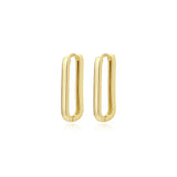 TrustDavis Real 925 Sterling Silver INS Rectangle 18K Hoop Earring