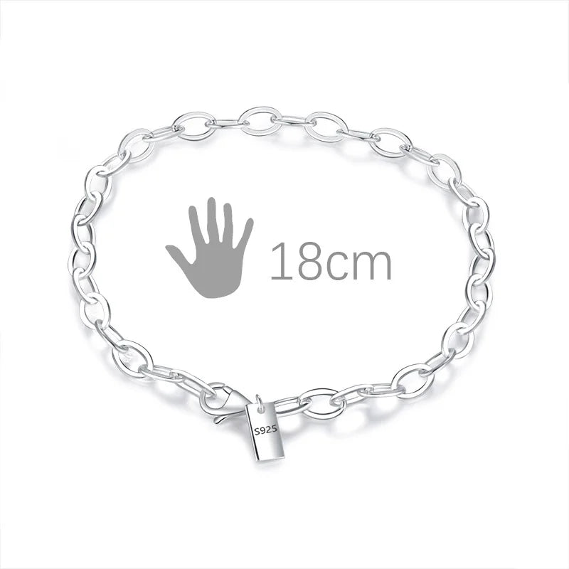 Davis 925 Sterling Silver Chain Anklet for Women