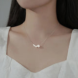 TrustDavis 925 Sterling Silver Pearl Necklace For Women Office Lady