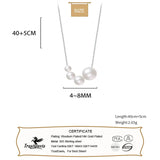 TrustDavis 925 Sterling Silver Pearl Necklace For Women Office Lady