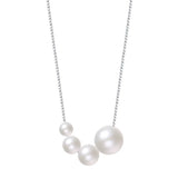 TrustDavis 925 Sterling Silver Pearl Necklace For Women Office Lady