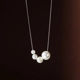 TrustDavis 925 Sterling Silver Pearl Necklace For Women Office Lady