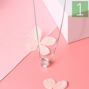 Davis 925 Sterling Silver Austrian Crystal Clavicle Necklace For Women