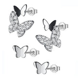 Davis Butterfly CZ Stud Earring 925 Silver Women Fine Jewelry DA2152