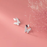 Davis Butterfly CZ Stud Earring 925 Silver Women Fine Jewelry DA2152