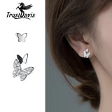 Davis Butterfly CZ Stud Earring 925 Silver Women Fine Jewelry DA2152