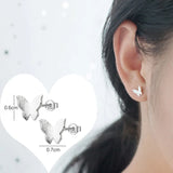 Davis 925 Silver Butterfly CZ Stud Earrings Wedding Party Fine Jewelry