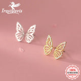 Sterling Silver Butterfly CZ Stud Earrings Wedding Party Fine Jewelry