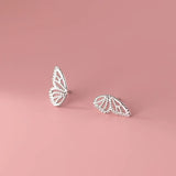 Sterling Silver Butterfly CZ Stud Earrings Wedding Party Fine Jewelry