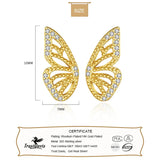 Sterling Silver Butterfly CZ Stud Earrings Wedding Party Fine Jewelry
