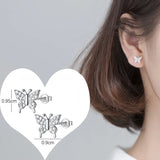 Davis 925 Silver Butterfly CZ Stud Earrings Wedding Party Fine Jewelry