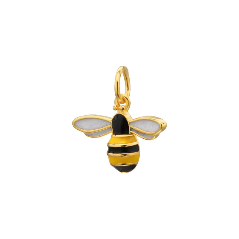 TrustDavis 925 Sterling Silver Bees Charm Pendant DIY Jewelry