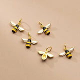 TrustDavis 925 Sterling Silver Bees Charm Pendant DIY Jewelry