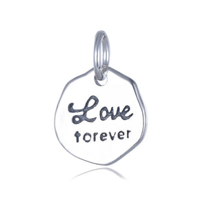 TrustDavis 925 Silver Irregular Love Forever Pendant DIY Jewelry HY344