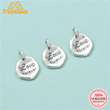 TrustDavis 925 Silver Irregular Love Forever Pendant DIY Jewelry HY344