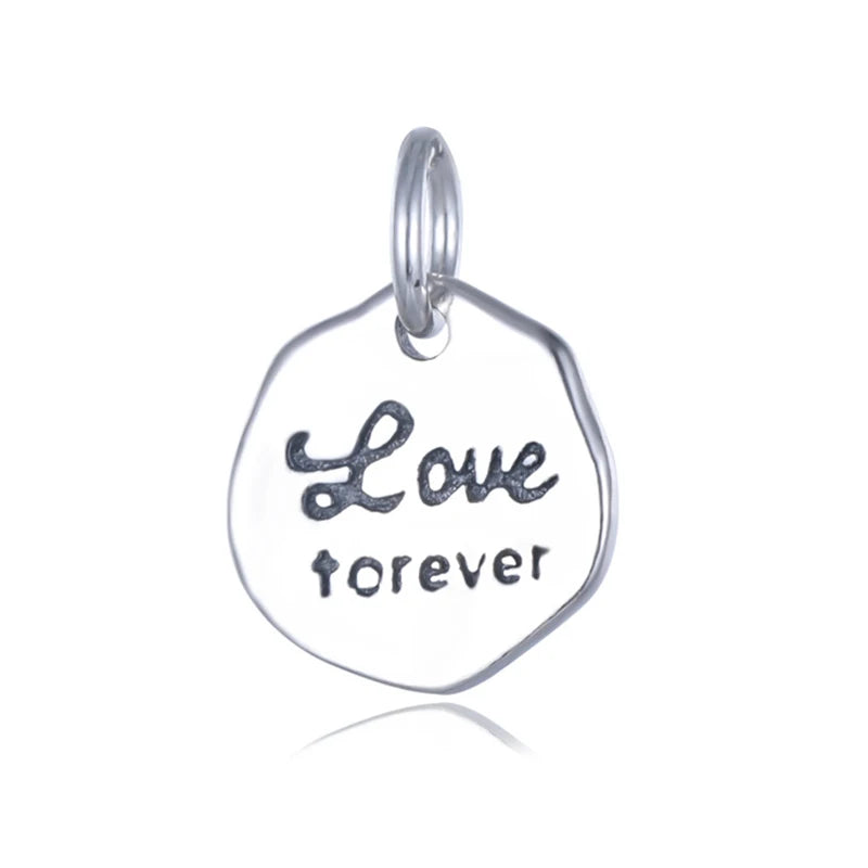 TrustDavis 925 Silver Irregular Love Forever Pendant DIY Jewelry HY344