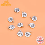 TrustDavis 925 Sterling Silver Round Charm Pendant DIY Accessories