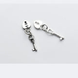 TrustDavis 925 Sterling Silver Key Heart Lock Charm Pendant DIY Jewelry