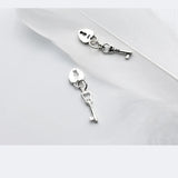 TrustDavis 925 Sterling Silver Key Heart Lock Charm Pendant DIY Jewelry