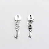 TrustDavis 925 Sterling Silver Key Heart Lock Charm Pendant DIY Jewelry
