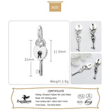 TrustDavis 925 Sterling Silver Key Heart Lock Charm Pendant DIY Jewelry