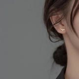 925 Silver CZ Stud Earrings Leaves Design for Teen Girls