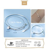 925 Sterling Silver Zircon Link Chain Bracelet Stars Design Women Fine Jewelry