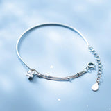 925 Sterling Silver Zircon Link Chain Bracelet Stars Design Women Fine Jewelry