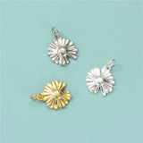 TrustDavis 925 Silver Daisy Flower Charm Pendant DIY Jewelry HY427